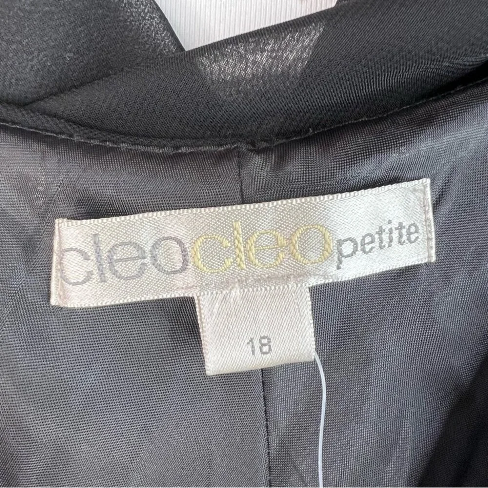 Cleocleo petite dress rhinestone bling cowl neck swoop Black Dress silver detail